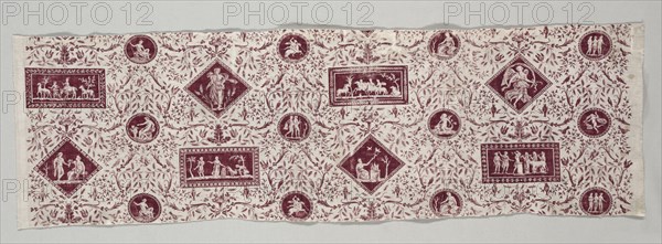 Strip of Copperplate Printed Cotton, 1795-1799. Firm of Christophe Philippe Oberkampf (French, 1738-1815). Copperplate printed cotton; overall: 30.5 x 98.4 cm (12 x 38 3/4 in.)