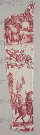 Fragments of Copperplate Printed Cotton, c. 1789. Firm of Christophe Philippe Oberkampf (French, 1738-1815), Jean-Baptiste Marie Hüet (French, 1745-1811). Copperplate printed linen; overall: 15 x 67 cm (5 7/8 x 26 3/8 in.).