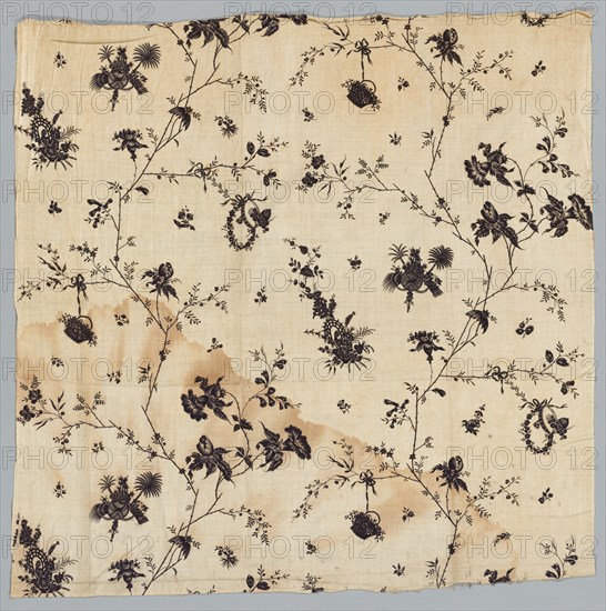 Fragment of Printed Cotton, 1775. England, late 18th century. Copperplate printed cotton; overall: 86.4 x 86.4 cm (34 x 34 in.).