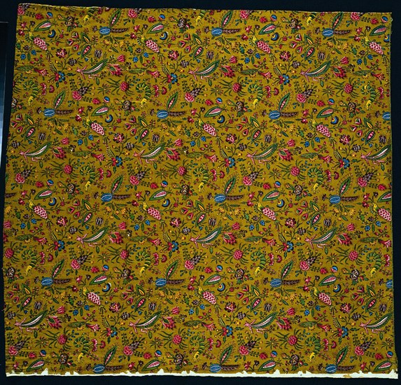 Strip of Woodblock Printed Cotton, 1780. Firm of Christophe Philippe Oberkampf (French, 1738-1815). Woodblock print on cotton; overall: 88.9 x 85.7 cm (35 x 33 3/4 in.)