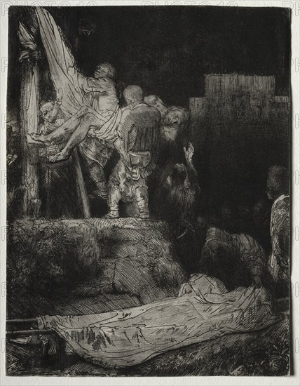 The Descent from the Cross by Torchlight, 1654. Rembrandt van Rijn (Dutch, 1606-1669). Etching and drypoint; sheet: 21 x 16.2 cm (8 1/4 x 6 3/8 in.)