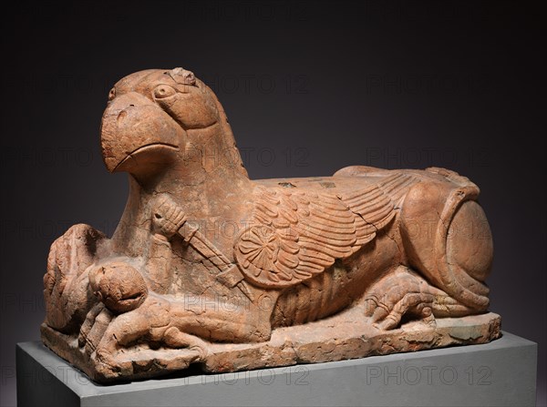 Guardian Griffin, 1150-1175. Northern Italy, Emilia, 12th century. Pink limestone (called "Verona Marble"); overall: 75.9 x 50.2 x 120.7 cm (29 7/8 x 19 3/4 x 47 1/2 in.).