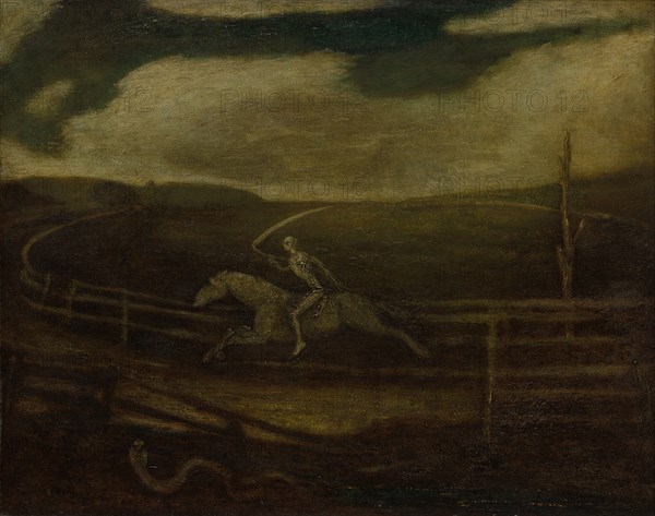 The Race Track (Death on a Pale Horse), c. 1896-1908. Albert Pinkham Ryder (American, 1847-1917). Oil on canvas; framed: 84.5 x 102 x 6.5 cm (33 1/4 x 40 3/16 x 2 9/16 in.); unframed: 70.5 x 90 cm (27 3/4 x 35 7/16 in.).
