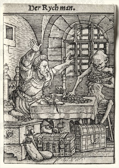 Dance of Death:  The Miser, c. 1526. Hans Holbein (German, 1497/98-1543). Woodcut