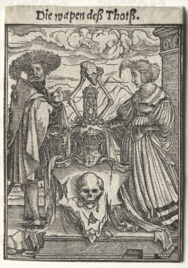 Dance of Death:  The Coat of Arms of Death. Hans Holbein (German, 1497/98-1543). Woodcut