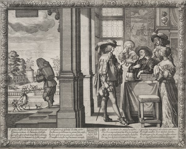 The Prodigal Son:  The Prodigal Bidding His Parents Farewell. Abraham Bosse (French, 1602-1676). Etching
