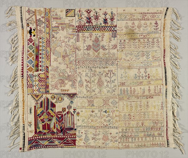 Sampler, 19th century. Morocco, Salé, 19th century. Embroidery: silk on cotton tabby ground; overall: 104.1 x 81.3 cm (41 x 32 in.).