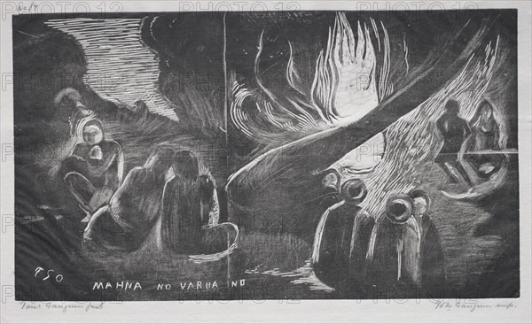 Noa Noa; The Devil Speaks (Mahna No Varua Ino), 1893-94. Paul Gauguin (French, 1848-1903). Woodcut