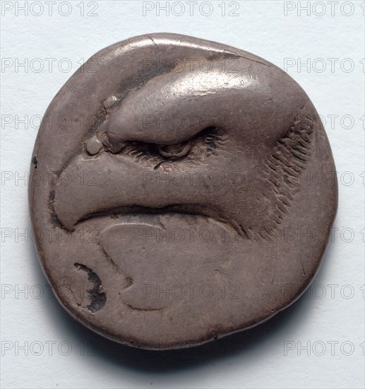 Stater: Large Eagle's Head above an Ivy Leaf (obverse), 471-421 BC. Greece, 5th century BC. Silver; overall: 2.4 cm (15/16 in.).