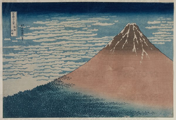 Fuji in Clear Weather (from the series Thirty-six Views of Mt. Fuji), early 1830s. Katsushika Hokusai (Japanese, 1760-1849). Color woodblock print; sheet: 25.6 x 37.5 cm (10 1/16 x 14 3/4 in.).