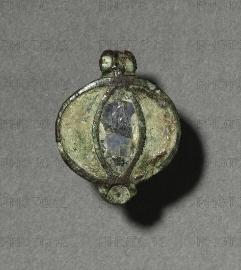 Ornamental Brooch, c. 100-300. Gallo-Roman or Romano-British, Migration period, 2nd-3rd century. Bronze and champlevé enamel; overall: 1 x 2 x 0.8 cm (3/8 x 13/16 x 5/16 in.).