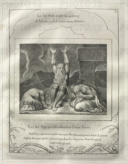 The Book of Job:  No. 8,  Let the Day perish wherin I was born, 1825. William Blake (British, 1757-1827). Engraving