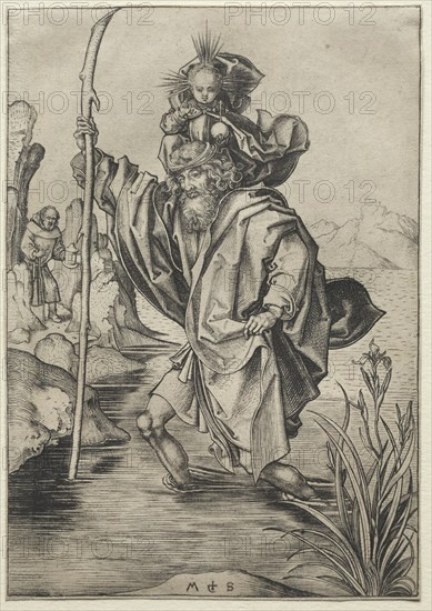 St. Christopher. Martin Schongauer (German, c.1450-1491). Engraving