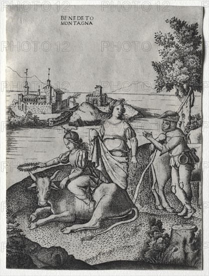 Rape of Europa, c. 1515-1520. Benedetto Montagna (Italian, c. 1481-1555/58). Engraving