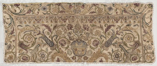 Embroidered Panel or Altar Front, 1600s. Italy, 17th century. Embroidered silk on linen; overall: 208.3 x 86.4 cm (82 x 34 in.)