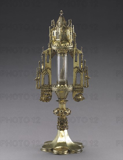 Monstrance with a Relic of Saint Sebastian, 1484. Germany, Lower Saxony, Brunswick, Gothic period, 15th century. Gilded silver, rock crystal; overall: 47 cm (18 1/2 in.).