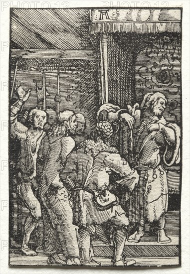 The Fall and Redemption of Man:  Christ before Caiaphas, c. 1515. Albrecht Altdorfer (German, c. 1480-1538). Woodcut