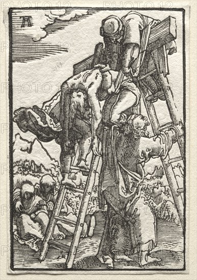 The Fall and Redemption of Man: Descent from the Cross, c. 1515. Albrecht Altdorfer (German, c. 1480-1538). Woodcut