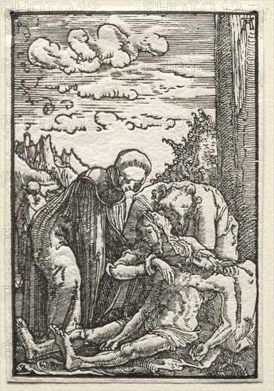 The Fall and Redemption of Man:  The Lamentation beneath the Cross, c. 1515. Albrecht Altdorfer (German, c. 1480-1538). Woodcut