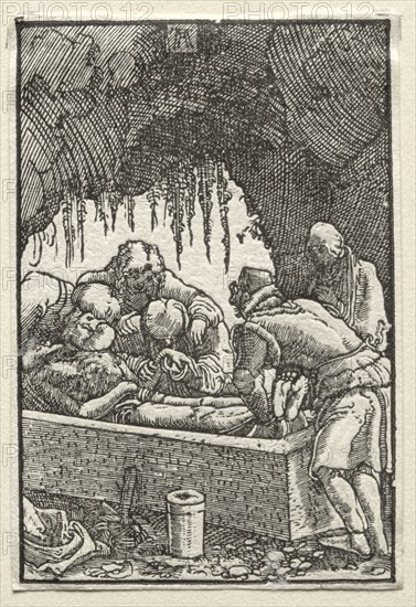The Fall and Redemption of Man: Burial of Christ, c. 1515. Albrecht Altdorfer (German, c. 1480-1538). Woodcut
