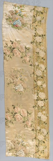 Length of Brocaded Satin, c. 1780. Philippe de Lasalle (French, 1723-1805). Satin, brocaded; silk with areas of chenille; overall: 243.8 x 54.6 cm (96 x 21 1/2 in.).