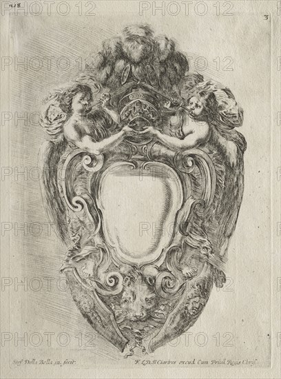 Collection of Various Caprices and New Designs of Cartouches and Ornaments:  No. 3. Stefano Della Bella (Italian, 1610-1664). Etching
