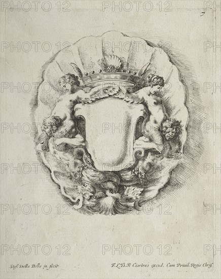 Collection of Various Caprices and New Designs of Cartouches and Ornaments:  No 7. Stefano Della Bella (Italian, 1610-1664). Etching