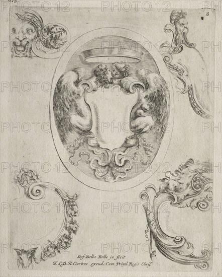 Collection of Various Caprices and New Designs of Cartouches and Ornaments:  No 8. Stefano Della Bella (Italian, 1610-1664). Etching