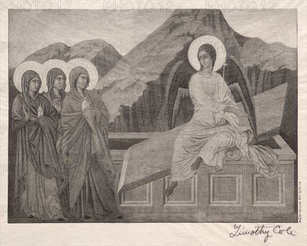 Old Italian Masters:  The Three Marys at the Sepulcher, 1888-1892. Timothy Cole (American, 1852-1931). Wood engraving