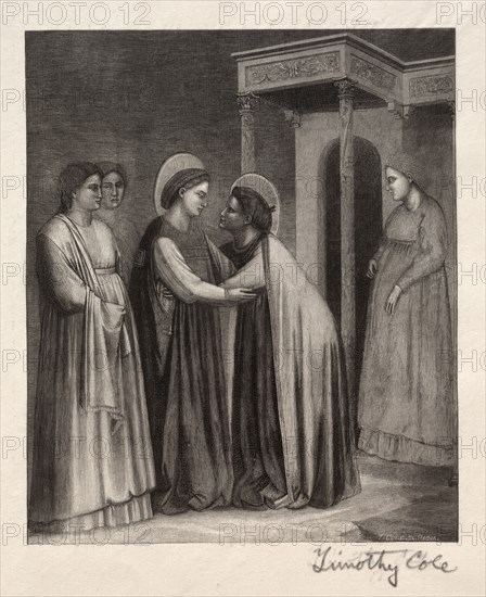 Old Italian Masters:  The Visitation, 1888-1892. Timothy Cole (American, 1852-1931). Wood engraving