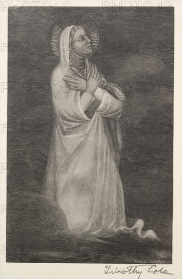 Old Italian Masters:  Figure of the Virgin, 1888-1892. Timothy Cole (American, 1852-1931). Wood engraving