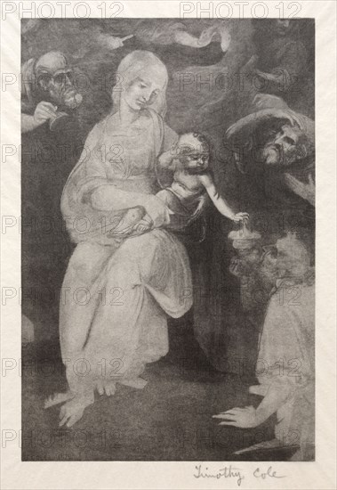 Old Italian Masters:  Madonna and Child, 1888-1892. Timothy Cole (American, 1852-1931). Wood engraving