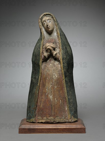 Our Lady of Sorrows: santo de bulto, 1600s-1700s. America, New Mexico, 17th-18th century. Painted wood; overall: 36.9 x 17.8 x 7 cm (14 1/2 x 7 x 2 3/4 in.).