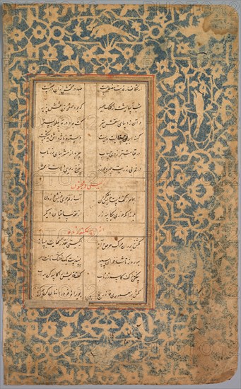 School Exercise Alphabet, 18th century. India, Mughal Dynasty (1526-1756). Ink on paper; overall: 25.8 x 16.2 cm (10 3/16 x 6 3/8 in.).