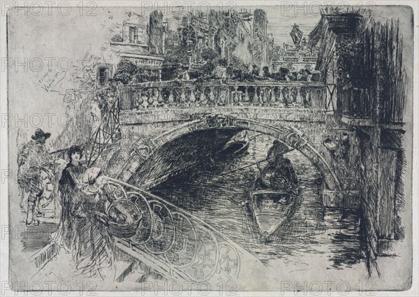 Venetian Bridge, 1884. Frank Duveneck (American, 1848-1919). Etching