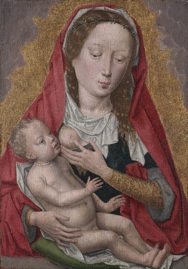 Virgin and Child, c. 1470-1480. Workshop of Hans Memling (Netherlandish, 1494). Oil on wood; framed: 41.3 x 31.4 x 4.1 cm (16 1/4 x 12 3/8 x 1 5/8 in.); unframed: 31.5 x 22 cm (12 3/8 x 8 11/16 in.).