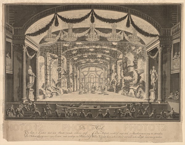 Inferno, 1700s(?). Netherlands(?), 18th century (?). Etching (2 plates, one in center with main subject, the second frames the first, plus inscription plate); sheet: 35 x 45.3 cm (13 3/4 x 17 13/16 in.)