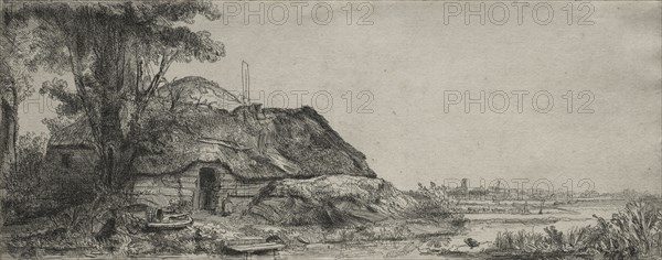 Landscape with a Cottage and a Large Tree, 1641. Rembrandt van Rijn (Dutch, 1606-1669). Etching and sulphur tint; sheet: 12.9 x 32.1 cm (5 1/16 x 12 5/8 in.)
