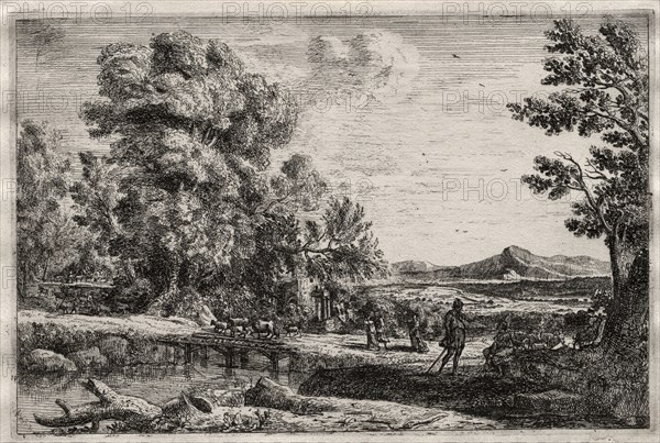 The Wooden Bridge. Claude Lorrain (French, 1604-1682). Etching