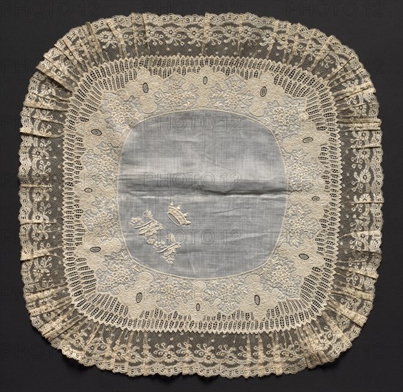 Embroidered Handkerchief, second half of 19th century. Switzerland, second half of 19th century. Embroidery: linen; average: 47 x 47 cm (18 1/2 x 18 1/2 in.)