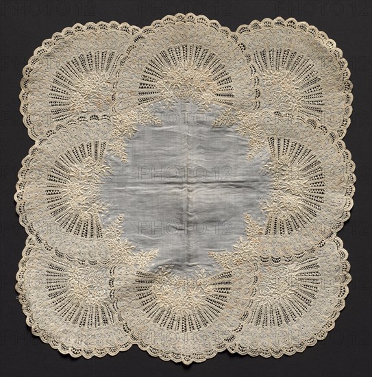 Embroidered Handkerchief, second half of 19th century. Switzerland, second half of 19th century. Embroidery: linen; average: 34 x 34 cm (13 3/8 x 13 3/8 in.)