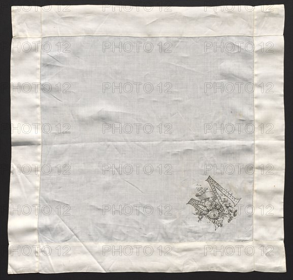 Embroidered Handkerchief, 19th century. Spain, Teneriffe, 19th century. Embroidery: linen; average: 48.9 x 47.4 cm (19 1/4 x 18 11/16 in.)