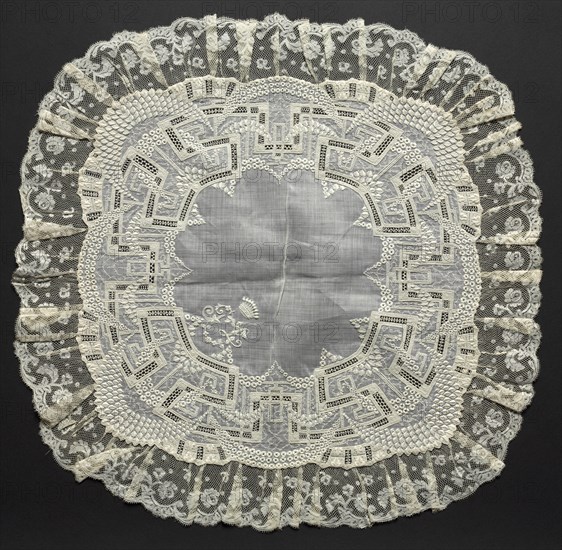 Embroidered Handkerchief, 18th century. Switzerland, 18th century. Embroidery: linen; average: 45.7 x 45.7 cm (18 x 18 in.).