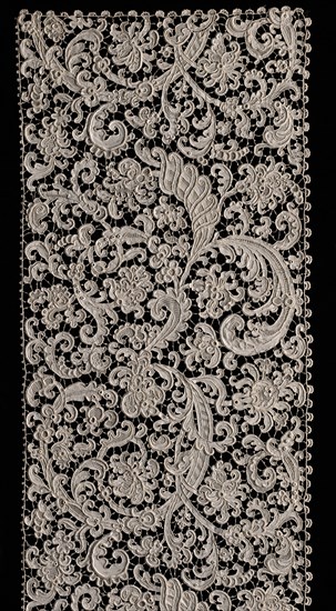 Needlepoint (Venetian Raised Point) Lace Flounce, second half of 17th century. Italy, Venice, second half of 17th century. Lace, needlepoint: linen; average: 40.7 x 118.8 cm (16 x 46 3/4 in.).
