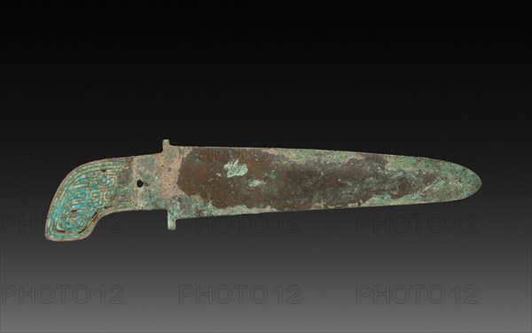 Ge (Dagger-Axe), c. 1600-1050 BC. China, Shang dynasty (c.1600-c.1046 BC). Bronze, inlaid with turquoise; overall: 40.3 cm (15 7/8 in.).