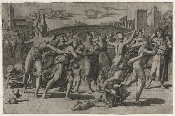 Massacre of the Innocents without the Fir Tree, ca. 1513-15. Marcantonio Raimondi (Italian, 1470/82-1527/34), after Raphael (Italian, 1483-1520). Engraving