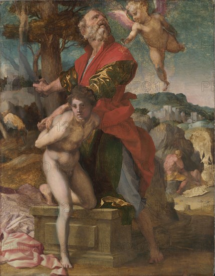 The Sacrifice of Isaac, c. 1527. Andrea del Sarto (Italian, 1486-1530). Oil on wood; framed: 208 x 171 x 12.5 cm (81 7/8 x 67 5/16 x 4 15/16 in.); unframed: 178 x 138 cm (70 1/16 x 54 5/16 in.).