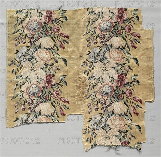 Brocaded Silk, 1774-1793. Style of Philippe de Lasalle (French, 1723-1805). Brocade, silk; overall: 49.5 x 53.3 cm (19 1/2 x 21 in.)