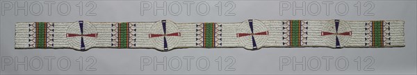 Blanket Strip, c. 1900. America, Native North American, Plains, Tsitsistas (Cheyenne) people, Post-Contact. Native-tanned hide, glass beads, metal beads, sinew thread ; overall: 163.8 x 11.4 cm (64 1/2 x 4 1/2 in.)