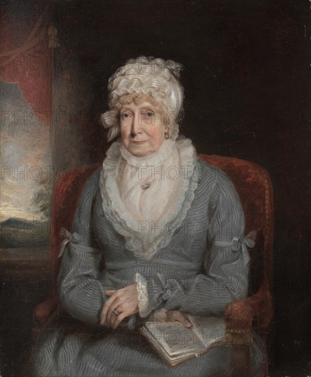 Portrait of a Woman (Mrs. Ann Hivlyn), early 1800s. America or England, 19th century. Oil on wood; unframed: 30.5 x 25.2 cm (12 x 9 15/16 in.).